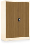 Rauman Dulap metalic universal mediu cu imitație de lemn, 90 x 40 x 120 cm, încuietoare cu cilindru, nuc / ral 9003 (C01-D; W-2; RAL9003) Dulap arhivare