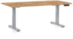 Rauman Masă înălțime reglabilă OfficeTech D, 160 x 80 cm, picioare gri, stejar auriu