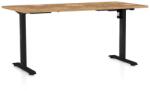 Rauman Masă înălțime reglabilă OfficeTech A, 160 x 80 cm, picioare negre, stejar auriu