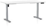 Rauman Masa inaltime reglabila OfficeTech B, 160 x 80 cm, bază gri, alb