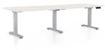 Rauman Masă înălțime reglabilă OfficeTech Long, 240 x 80 cm, picioare gri, frasin alb