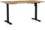 Rauman Masă înălțime reglabilă OfficeTech A, 140 x 80 cm, picioare negre, stejar auriu