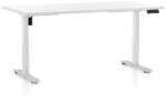 Rauman Masa inaltime reglabila OfficeTech B, 160 x 80 cm, bază albă, alb
