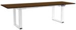 Rauman Masă înălțime reglabilă OfficeTech Strong 240 x 80 cm, picioare albe, nuc