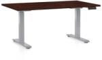 Rauman Masă înălțime reglabilă OfficeTech D, 140 x 80 cm, picioare gri, wenge