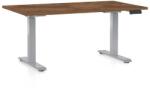 Rauman Masă înălțime reglabilă OfficeTech D, 140 x 80 cm, picioare gri, stejar silverjack