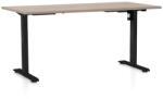 Rauman Masa inaltime reglabila OfficeTech A, 160 x 80 cm, bază neagră, stejar