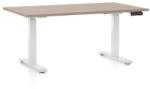 Rauman Masa inaltime reglabila OfficeTech D, 120 x 80 cm, bază albă, stejar