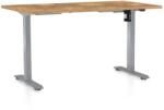 Rauman Masă înălțime reglabilă OfficeTech A, 120 x 80 cm, picioare gri, stejar auriu
