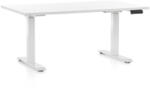 Rauman Masa inaltime reglabila OfficeTech D, 140 x 80 cm, bază albă, alb