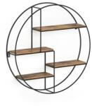 Vicco Fyrk kerek fali polc, 55 cm, rusztikus tölgy/fekete