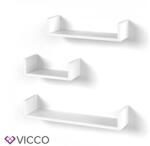 Vicco U alakú fali polc szett, 3 db-30, 45, 60 cm- fehér - ardorado