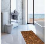 Deuba Casaria akácfa fürdőszobaszőnyeg, 80×50 cm, rácsos