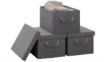 Összecsukható tárolódoboz szett, 3 db, szürke