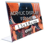 Kenro akryl átlátszó képkeret, 13x18cm, fekvő tájolás, L-alakú talp, akril (KE-ADF1318L) (KE-ADF1318L)