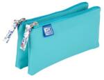 OXFORD 2 Zip Floral Pastel tolltartó, dupla tok, cipzárral zárható, türkiz (400159518)