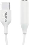 SAVIO AK-52 Samsung kompatibilis USB Type-C - 3, 5mm jack adapter, fehér (SAVAK52) (SAVAK52)