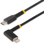 StarTech Cablu USB-C durabil la Lightning de 1 m (3ft) - Cablu de încărcare/sincronizare USB Type-C la Lightning din fibră de aramidă rezistentă, în unghi drept - Certificat Apple MFi - Cablu Lightning robust 