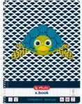 Herlitz füzetkészlet, A4, egyetlen spirál, 80 lap, 70 g/m2, perforáció és mikroperforáció, dupla vonalas, négyzetek, aranyos állatok, teknős motívum, 5 db (50039203-5)