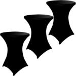 Quasar & Co Sztreccs asztalterítő szett 3db koktélasztalra kerek, Quasar & Co. , d75-85 cm, h110-120 cm, Fekete (43029012)