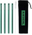 Ecocare Maxi Környezetbarát fém szívószál, zöld, 21, 5×1, 2 cm, 4 db