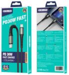 Jellico B10 USB-C - Lightning PD 20W 1M Fekete Lightning USB kábel