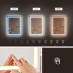 VASAGLE Modern LED Fésülködőasztal Tükörrel és Zsámollyal Felhőfehér - pepita - 108 663 Ft