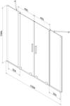 Mexen Velar Duo Kádparaván 2 részes csúszó 150 x 150 cm, átlátszó nano, fehér - 896-150-000-02-20 Kádparaván (5905315221872)
