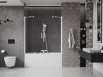Mexen Velar Duo Kádparaván 2 részes csúszó 160 x 150 cm, átlátszó nano, fehér - 896-160-000-02-20 Kádparaván (5905315221889)