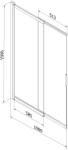 Mexen Fox Kádparaván 2 részes csúszó 100 x 150 cm, átlátszó nano, króm - 891-100-002-01-00 Kádparaván (5907709148482)