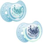 LOVI Lovi, Tie Dye, suzeta dinamica din silicon, Blue, 0-3 luni, 2 buc