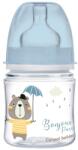 Canpol babies Canpol babies, EasyStart, Bonjour, biberon cu gatul larg, albastru, 0m+, 120 ml