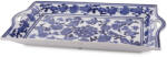 Art-Pol Díszes kék-fehér fogantyús szögletes kerámia tálca 3x40x23cm (174786)
