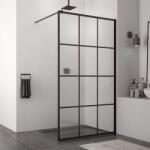 SanSwiss Paravan de dus tip Walk-in SanSwiss Easy STR4P Loft 75 negru mat 120x200 cm sticla securizata 8 mm (STR4P1200675) - sanoterm