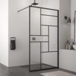 SanSwiss Paravan de dus tip Walk-in SanSwiss Easy STR4P Loft 73 negru mat 140x200 cm sticla securizata 8 mm (STR4P1400673) - sanoterm