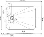 Mexen Hugo SMC zuhanytálca 160 x 90 cm, fekete , takaró arany - 42709016-G Kompozit zuhanytálca Kompozit zuhanytálca (5905315226303)