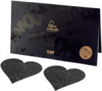 Bijoux Indiscrets Flash - szív alakú mellbimbó matrica (fekete) - szexshop