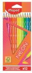 Maped Színes ceruza készlet, háromszögletű, MAPED "Neon", 12 különböző szín (IMA831802) - tintasziget