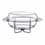 Ambition Vas termorezistent cu incalzitor 4.5L, suport negru, chafing dish, Saule (31906)
