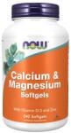 NOW Calciu și magneziu - 240 capsule moi