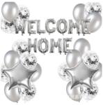 Cyrax Set baloane folie si latex, 1 set Welcome Home Argintiu (129898)