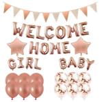 Cyrax Set baloane folie si latex, 1 Banner Rose gold (129894)