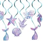 Cyrax Set 8 Decoratiuni pentru Petrecere Sirena, Cyrax, Colectia Mermaid, Panglici Incluse, Multicolor (132612)