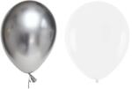 Cyrax Set 10 Baloane din Latex Metalizate, Cyrax, Model Party, Alb, Argintiu, 23 cm, 2.2 g (131017)
