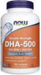 NOW DHA-500 Putere dublă - 180 capsule moi