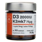 Aura Herbals Vitamina D3 2000 UI + K2 + Zinc + Seleniu - 90 Tablete