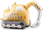 PartyDeco Balon din folie Happy Birthday - Excavator 49 x 76, 5 cm