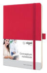 Sigel Jegyzetfüzet, exkluzív, A5, vonalas, 97 lap, puhafedeles, SIGEL "Conceptum", piros (SI325)