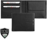 Giorgio Carelli közepes szabadon nyíló, rejtett kártyatartós fekete bőr pénztárca RFID védelemmel 347780 - minosegitaska