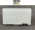 Jennifer Jones RFID védett. fehér, hologramos krokkó lakk, közepes, belső zippes pénz és irattárca 52612 - minosegitaska
